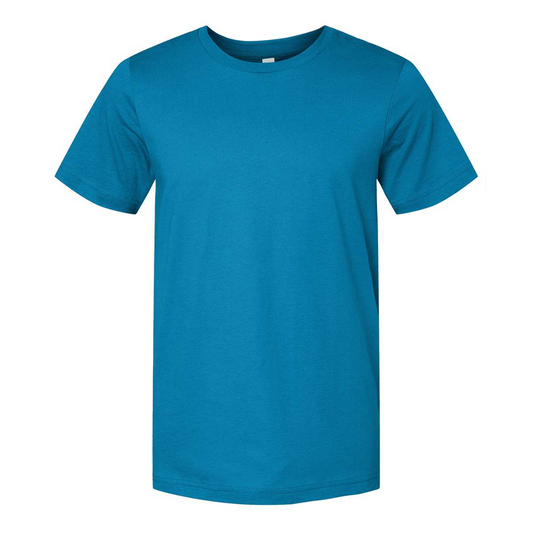 Bella + Canvas 3001 electric blue cotton t-shirt, front view