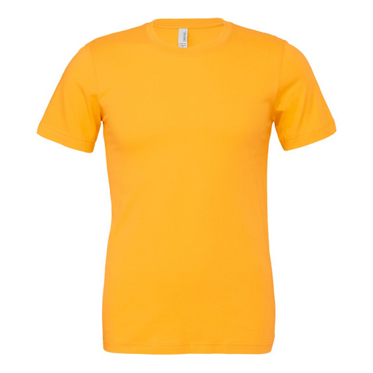 Bella + Canvas 3001 gold cotton t-shirt, front view
