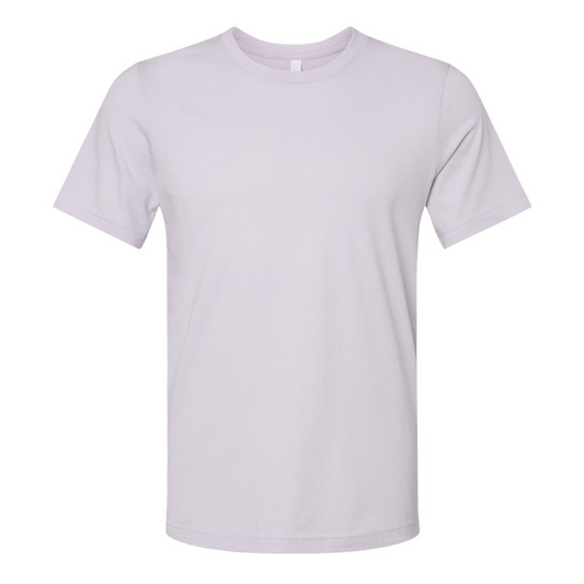 Bella + Canvas 3001 lavender dust cotton t-shirt, front view