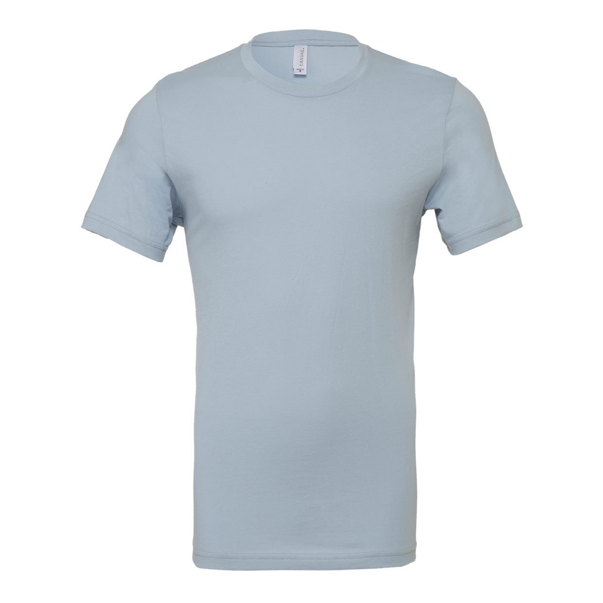 Bella + Canvas 3001 light blue cotton t-shirt, front view