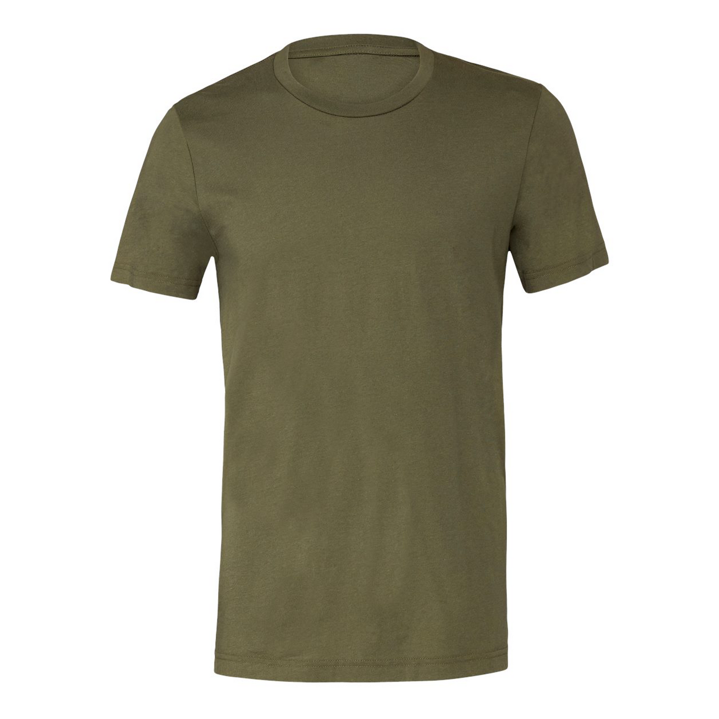 Bella + Canvas 3001 military green cotton t-shirt, front view
