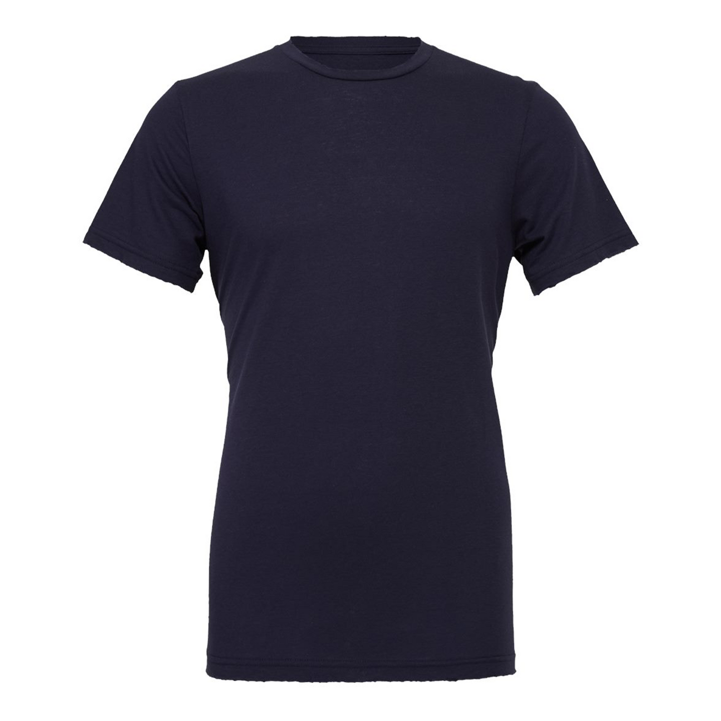 Bella + Canvas 3001 navy cotton t-shirt, front view