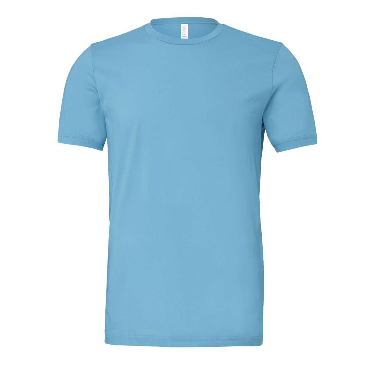 Bella + Canvas 3001 ocean blue cotton t-shirt, front view