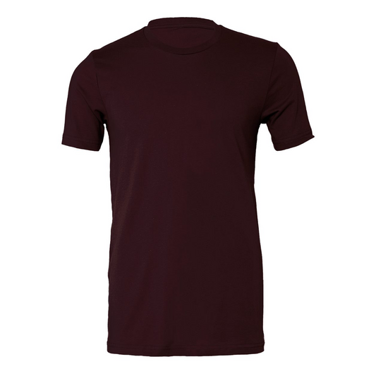 Bella + Canvas 3001 oxblood black cotton t-shirt, front view