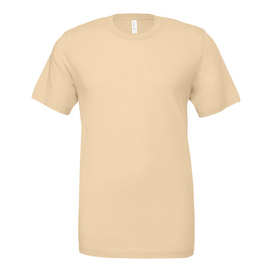 Bella + Canvas 3001 soft cream cotton t-shirt, front view