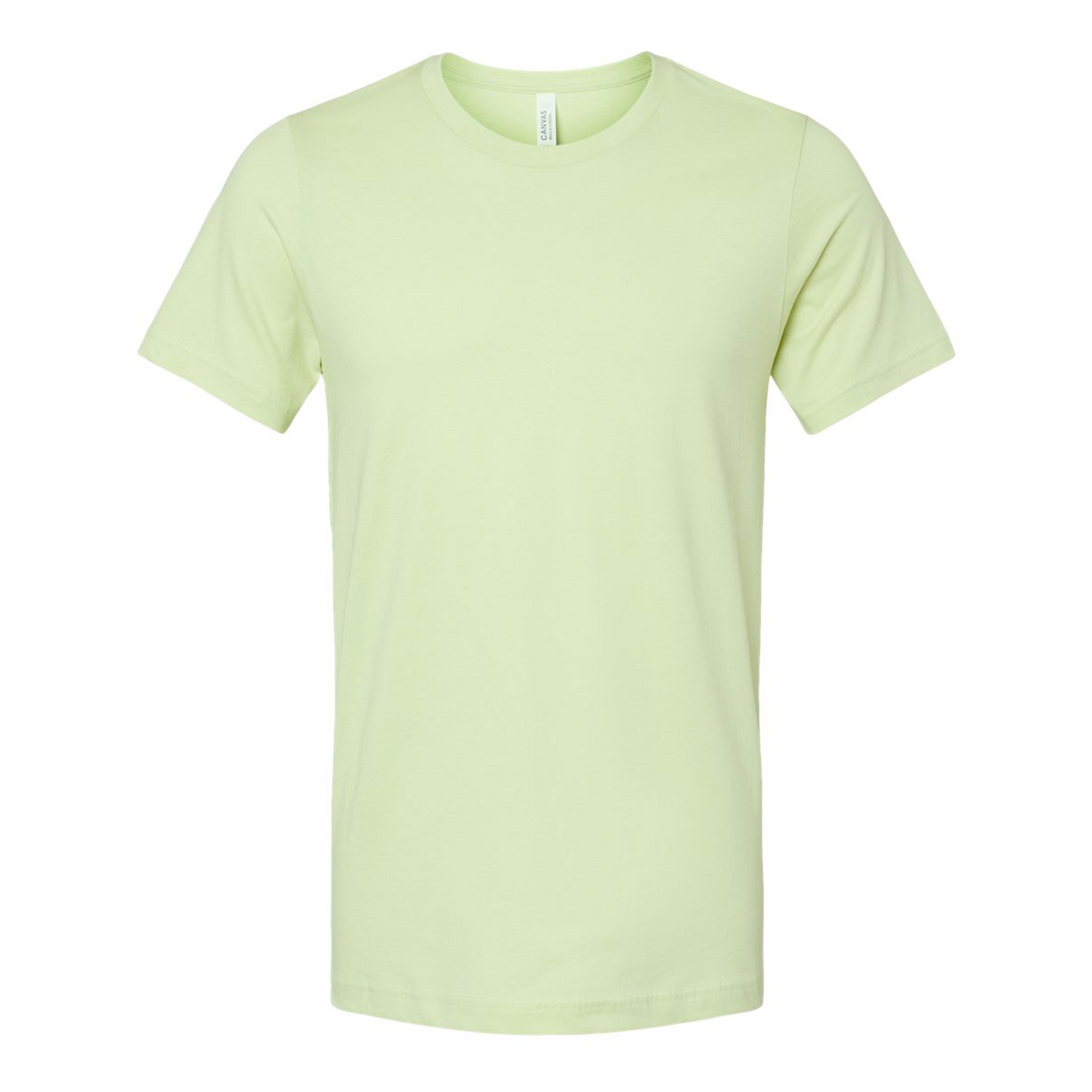 Bella + Canvas 3001 spring green cotton t-shirt, front view