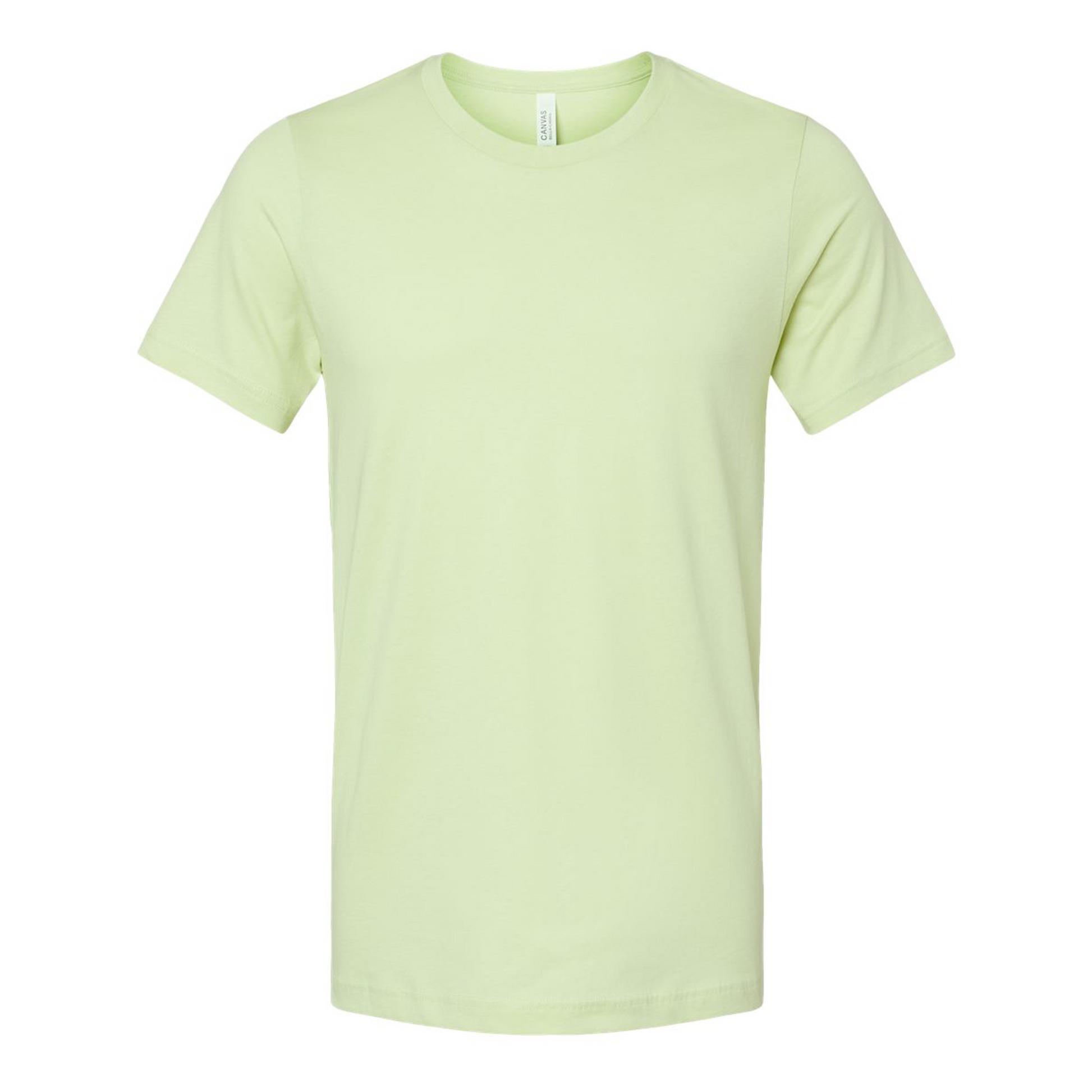 Bella + Canvas 3001 spring green cotton t-shirt, front view