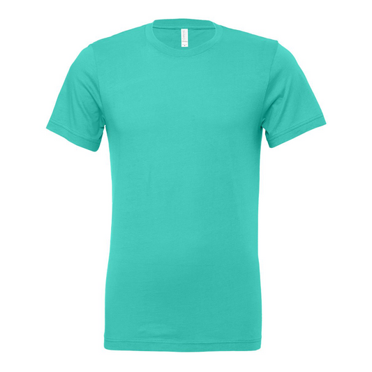 Bella + Canvas 3001 teal cotton t-shirt, front view