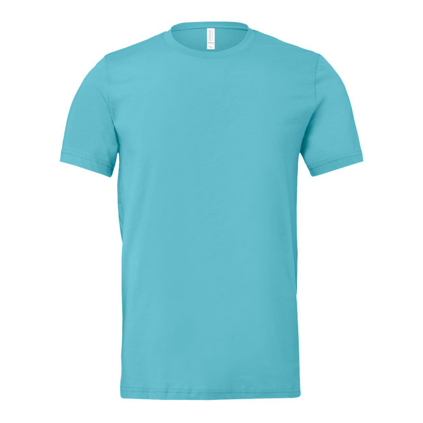 Bella + Canvas 3001 turquoise cotton t-shirt, front view
