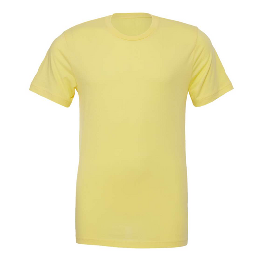 Bella + Canvas 3001 yellow cotton t-shirt, front view