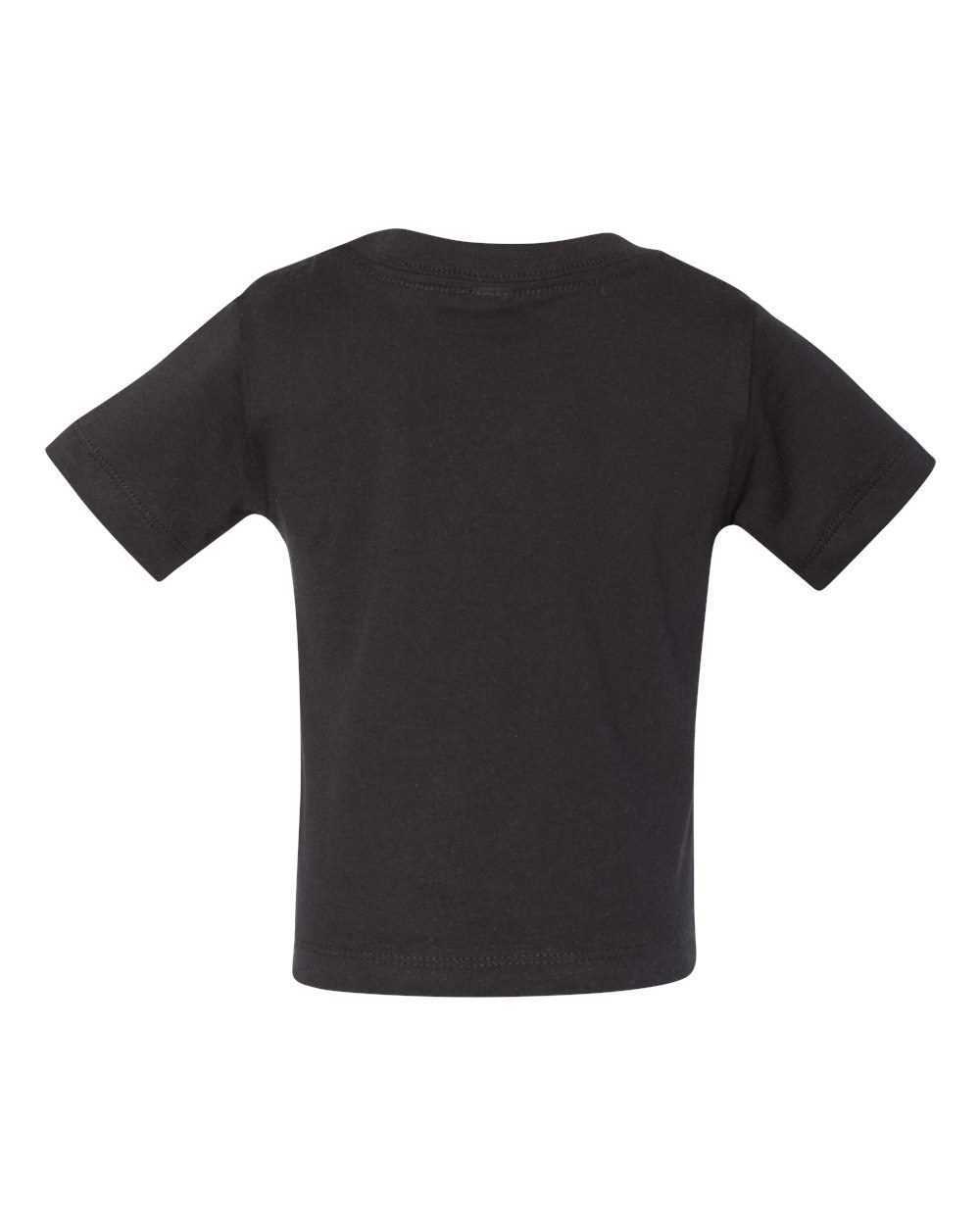 Bella + Canvas 3001 black infant cotton t-shirt, back view