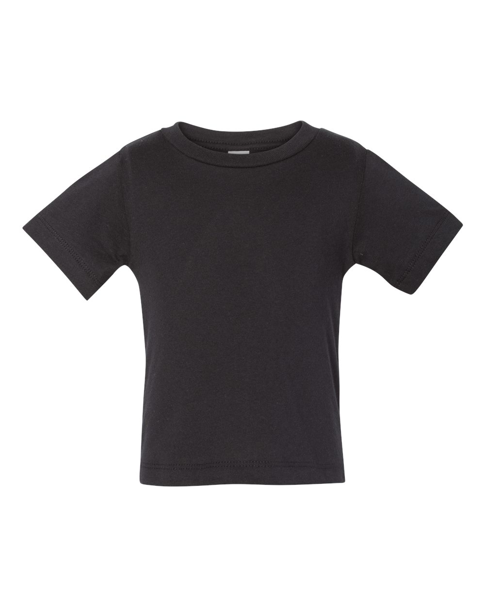 Bella + Canvas 3001 black infant cotton t-shirt, front view