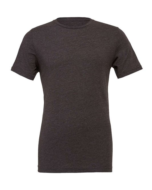 Bella + Canvas 3001 dark grey heather cotton t-shirt, front view