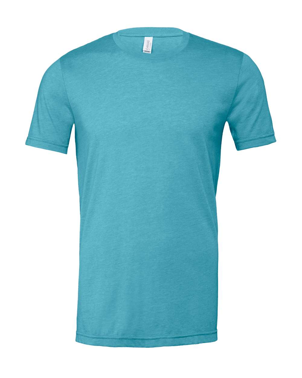 Bella + Canvas 3001 heather aqua cotton t-shirt, front view