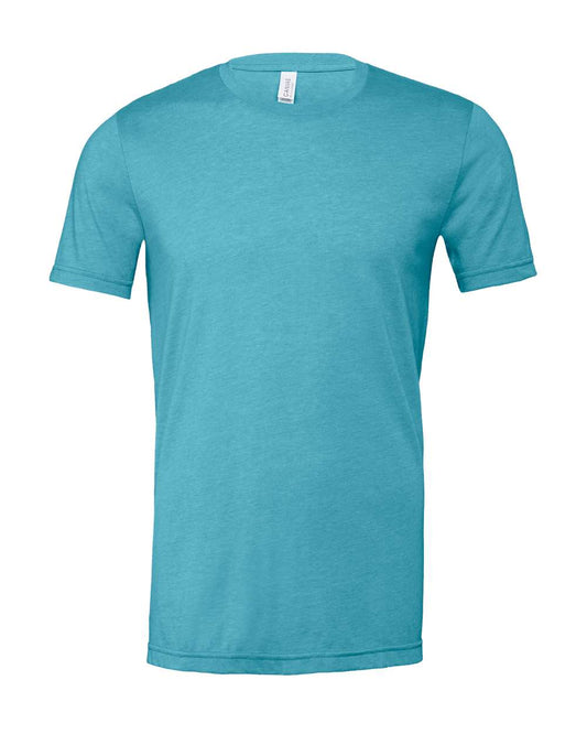 Bella + Canvas 3001 heather aqua cotton t-shirt, front view