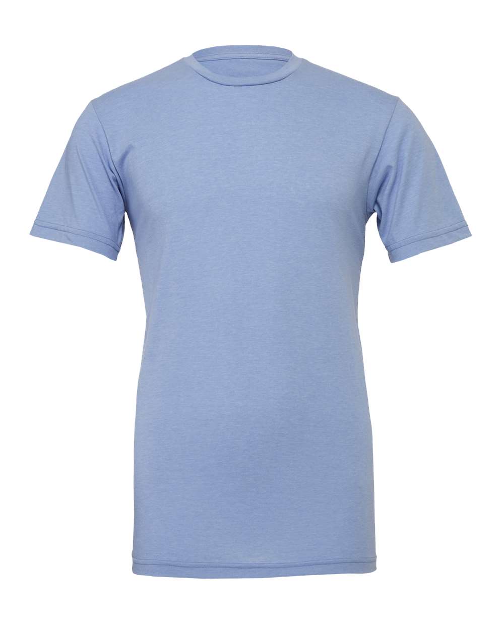 Bella + Canvas 3001 heather blue cotton t-shirt, front view