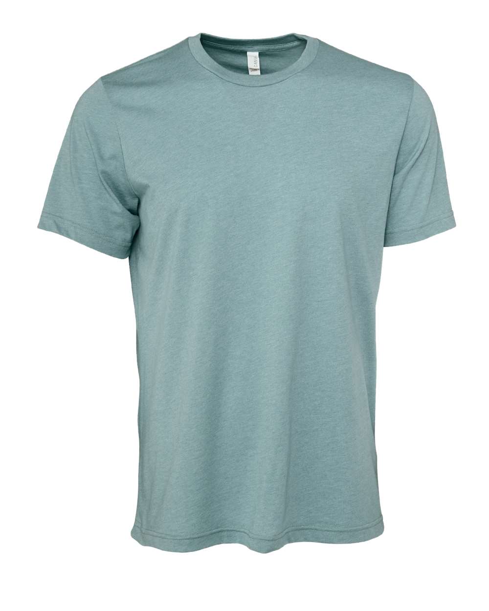 Bella + Canvas 3001 heather blue lagoon cotton t-shirt, front view