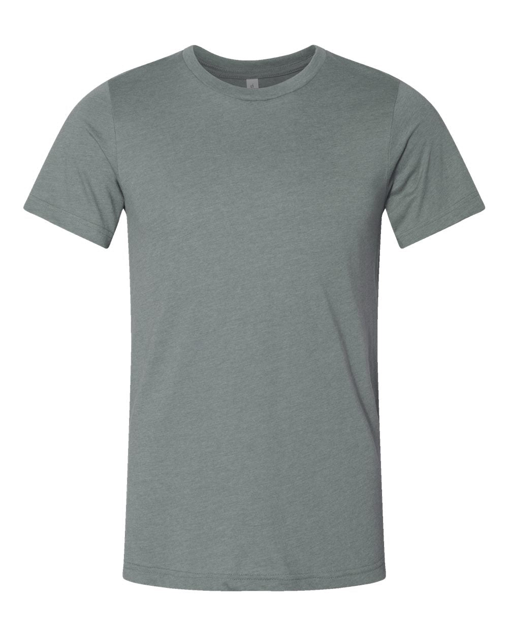Bella + Canvas 3001 heather blue storm cotton t-shirt, front view