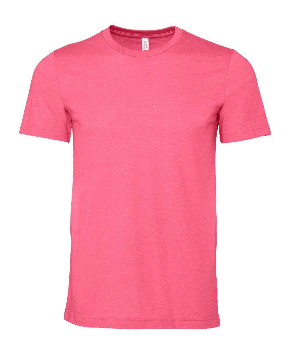 Bella + Canvas 3001 heather charity pink cotton t-shirt, front view