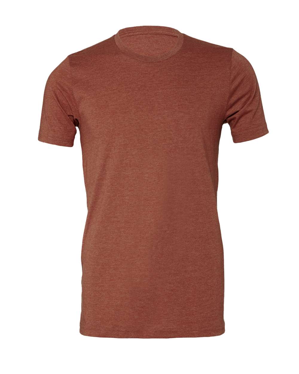 Bella + Canvas 3001 heather clay cotton t-shirt, front view