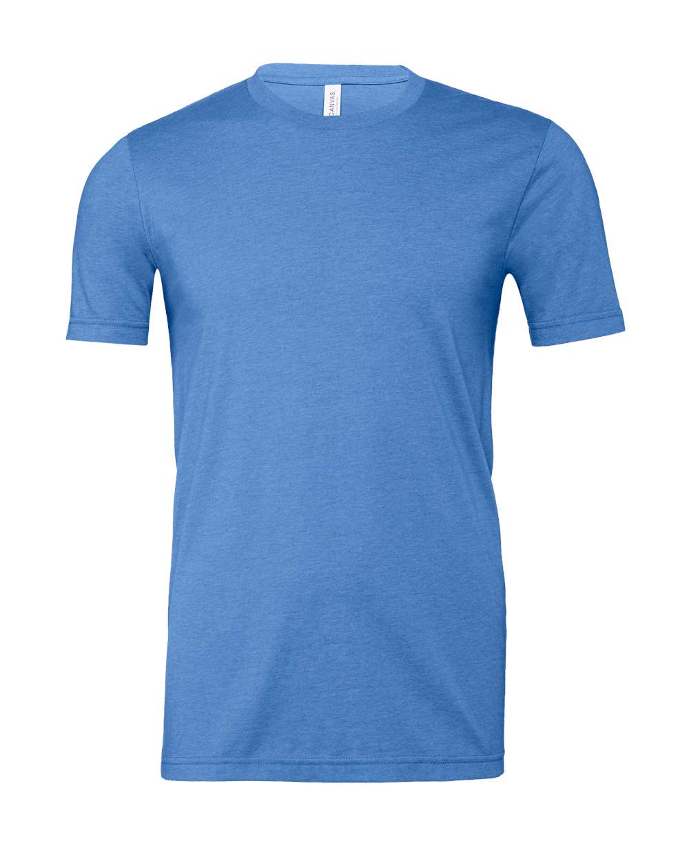 Bella + Canvas 3001 heather columbia blue cotton t-shirt, front view