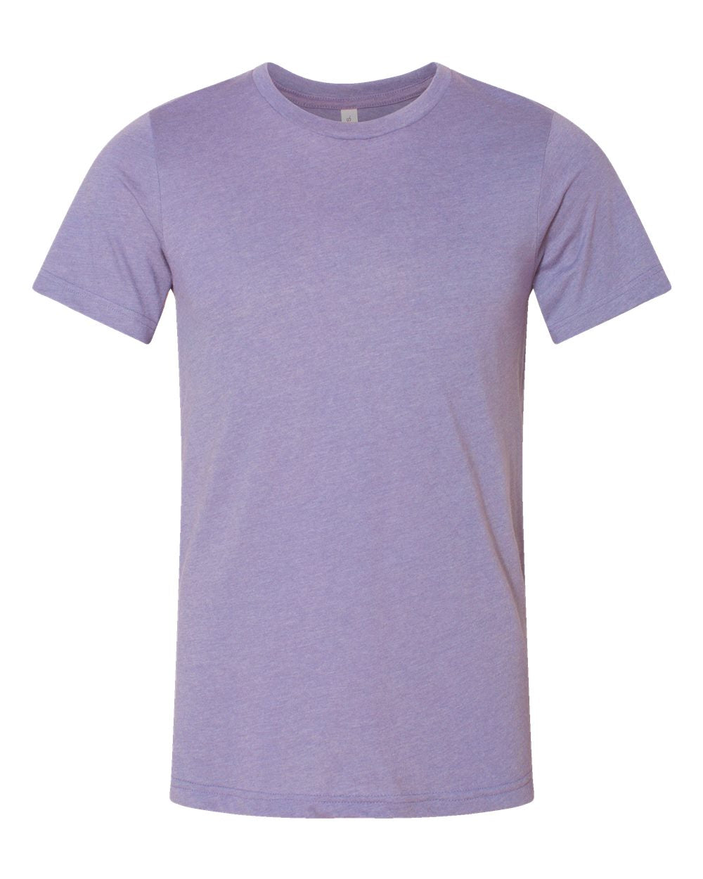 Bella + Canvas 3001 heather dark lavender cotton t-shirt, front view