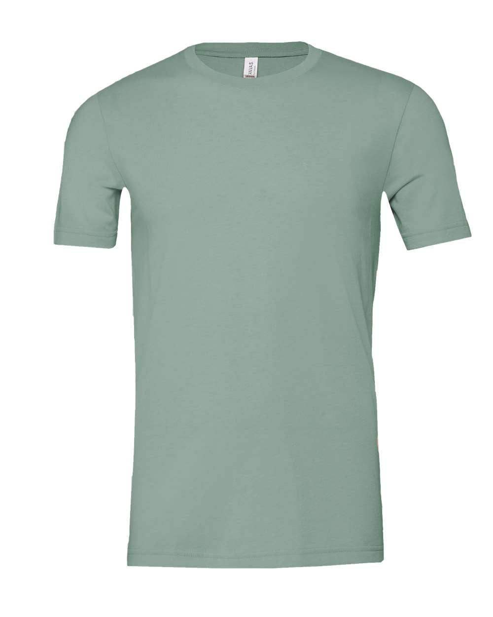 Bella + Canvas 3001 heather dusty blue cotton t-shirt, front view