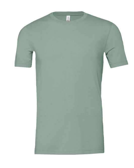 Bella + Canvas 3001 heather dusty blue cotton t-shirt, front view