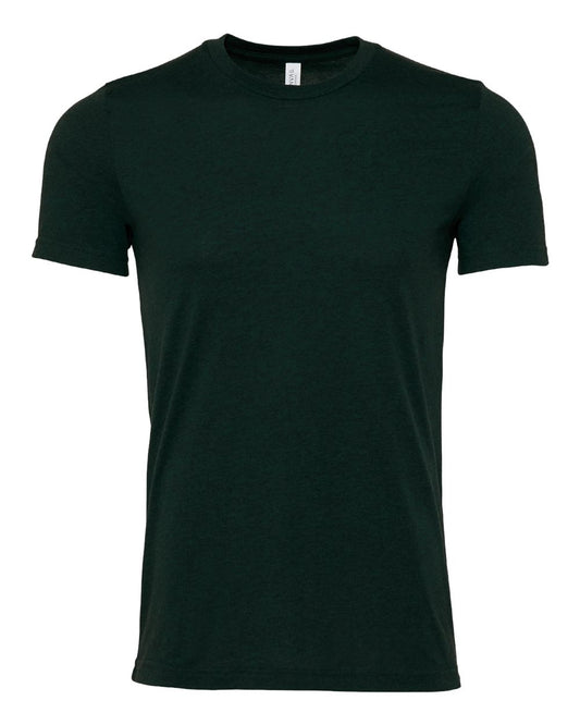 Bella + Canvas 3001 heather emerald cotton t-shirt, front view