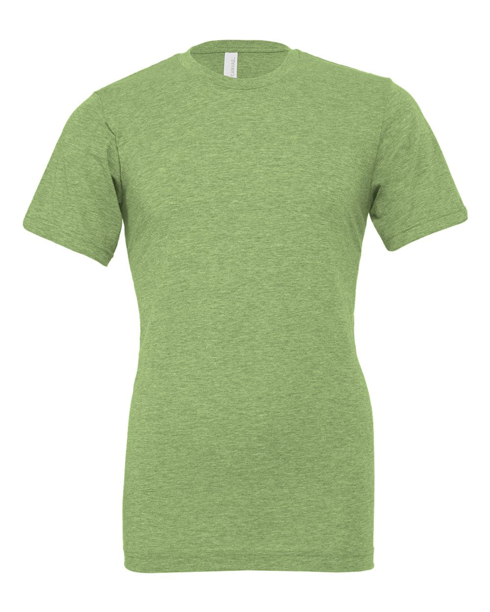 Bella + Canvas 3001 heather green cotton t-shirt, front view