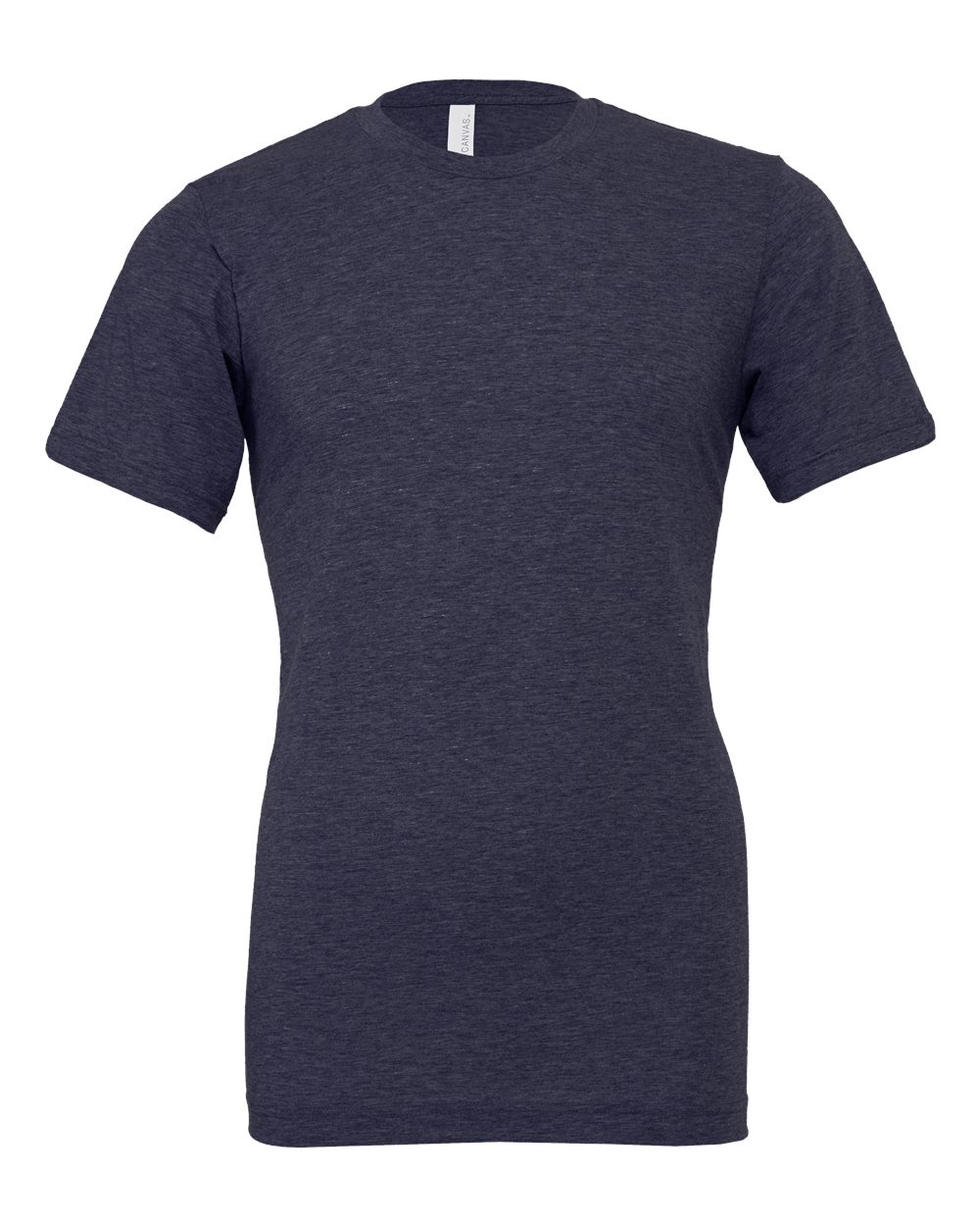 Bella + Canvas 3001 heather midnight navy cotton t-shirt, front view