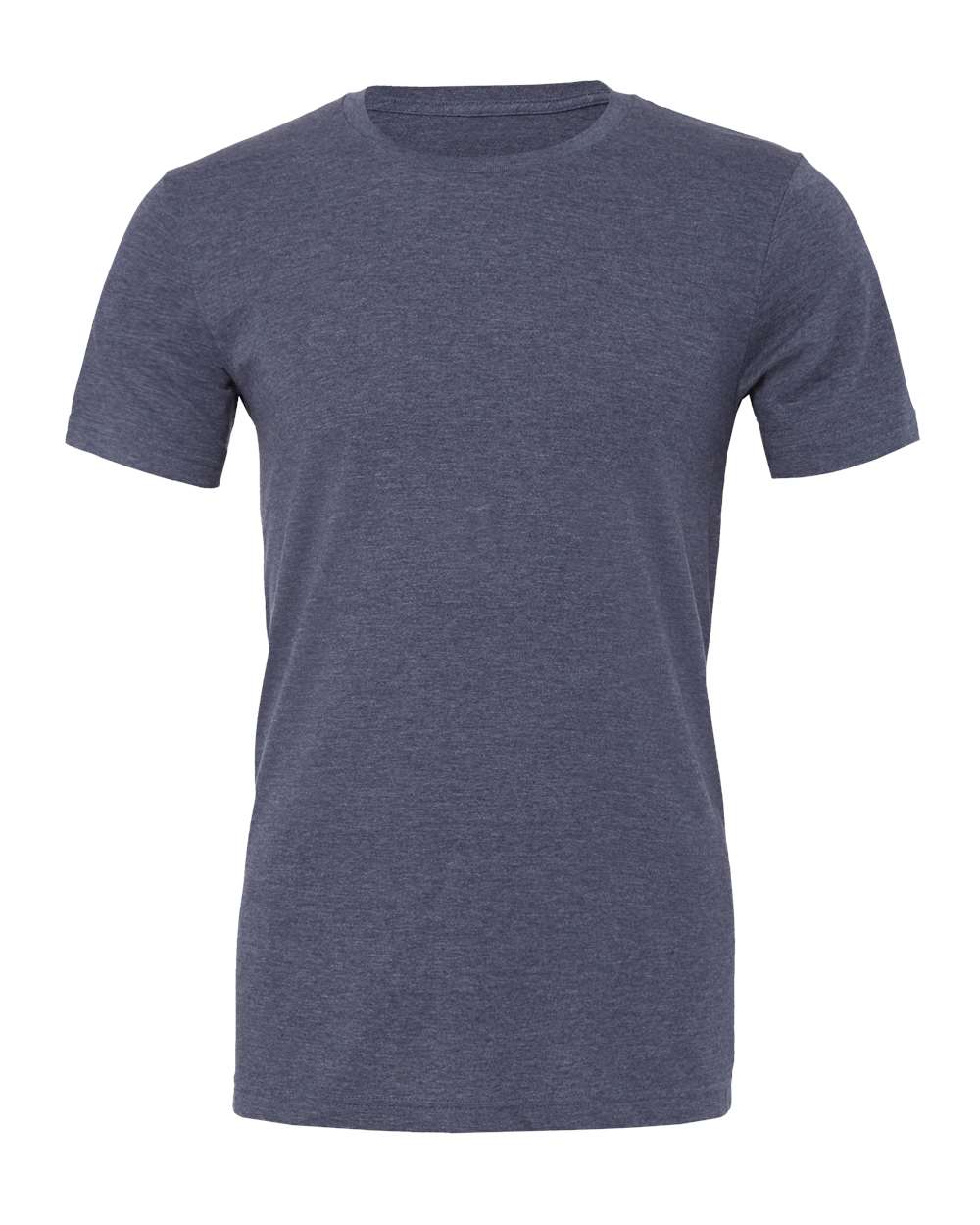 Bella + Canvas 3001 heather navy cotton t-shirt, front view