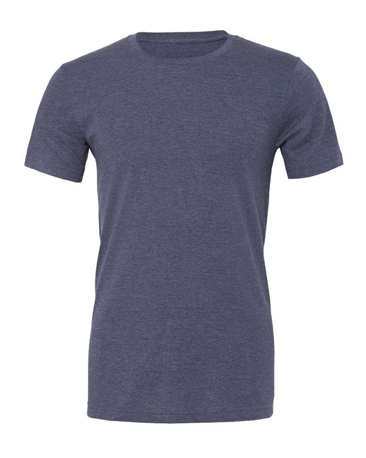 Bella + Canvas 3001 heather navy cotton t-shirt, front view