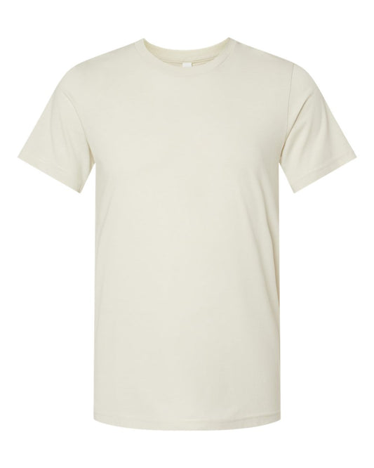 Bella + Canvas 3001 heather oatmeal cotton t-shirt, front view