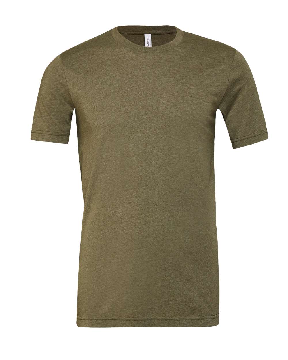 Bella + Canvas 3001 heather olive cotton t-shirt, front view