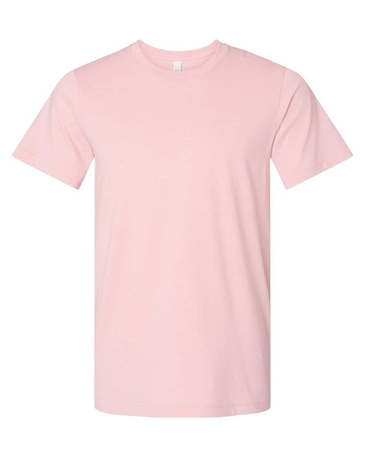 Bella + Canvas 3001 heather pink cotton t-shirt, front view