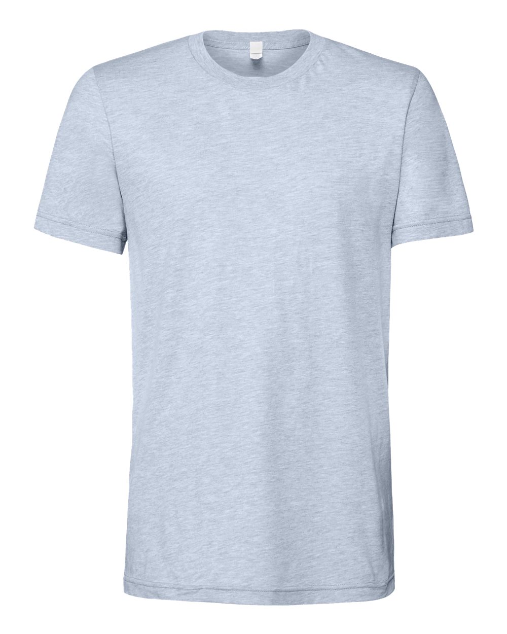 Bella + Canvas 3001 heather prism blue cotton t-shirt, front view