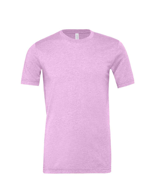 Bella + Canvas 3001 heather prism lilac cotton t-shirt, front view