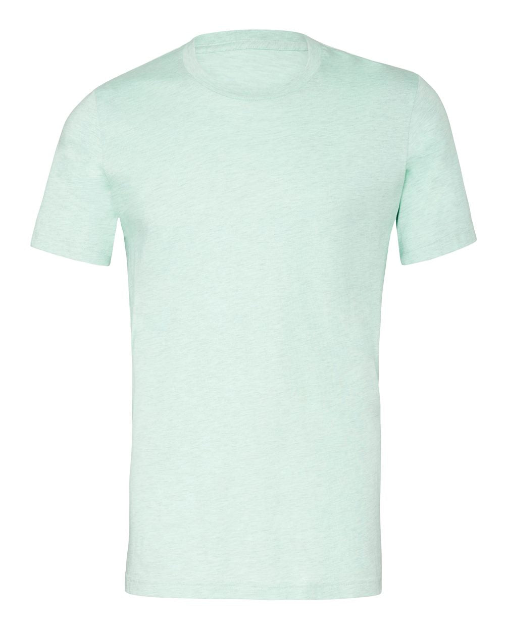 Bella + Canvas 3001 heather prism mint cotton t-shirt, front view