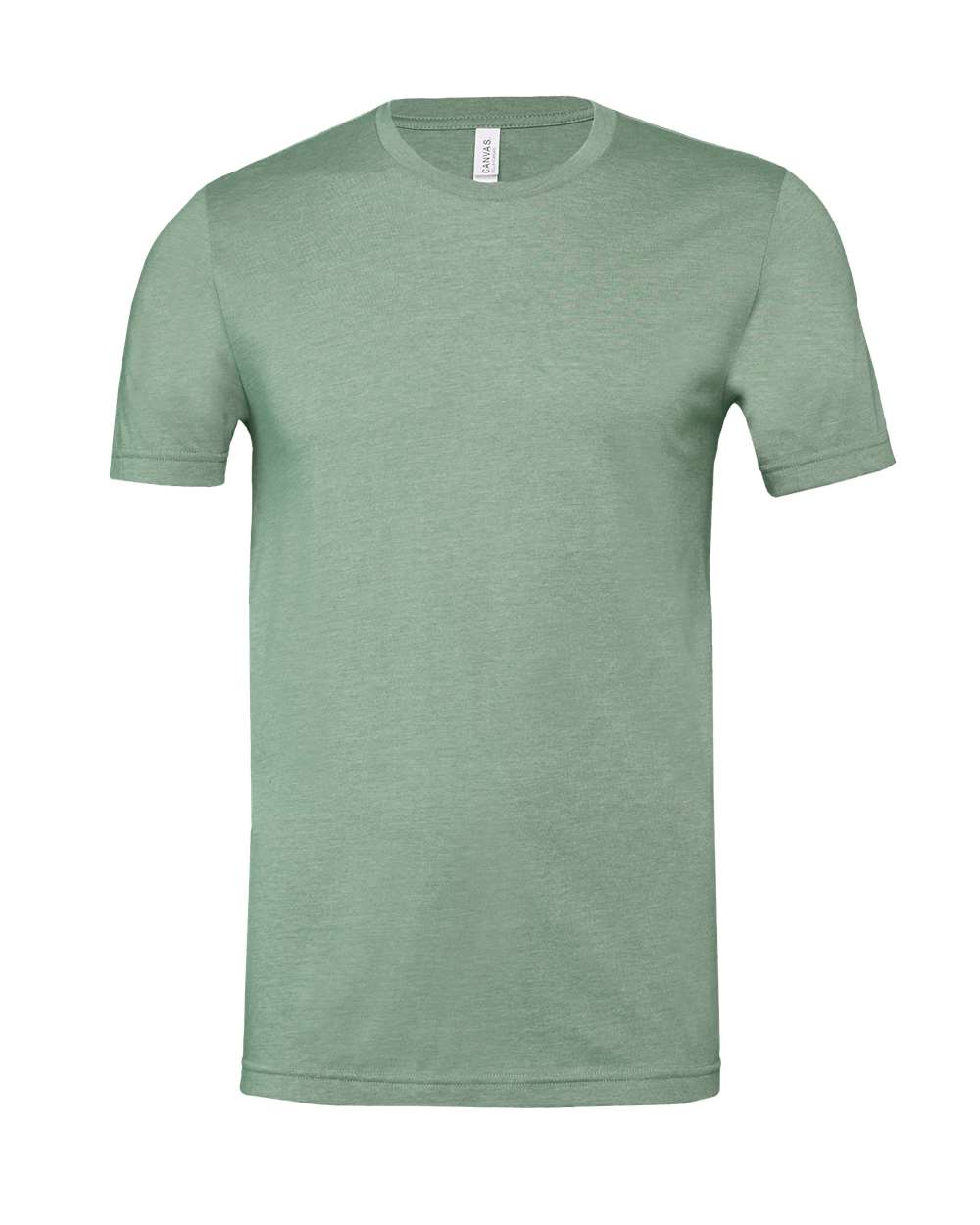 Bella + Canvas 3001 heather sage cotton t-shirt, front view