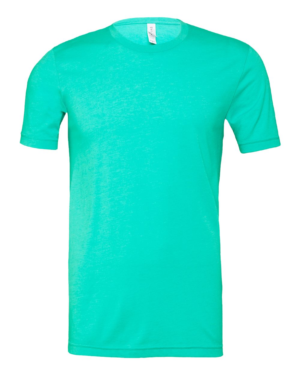 Bella + Canvas 3001 heather sea green cotton t-shirt, front view