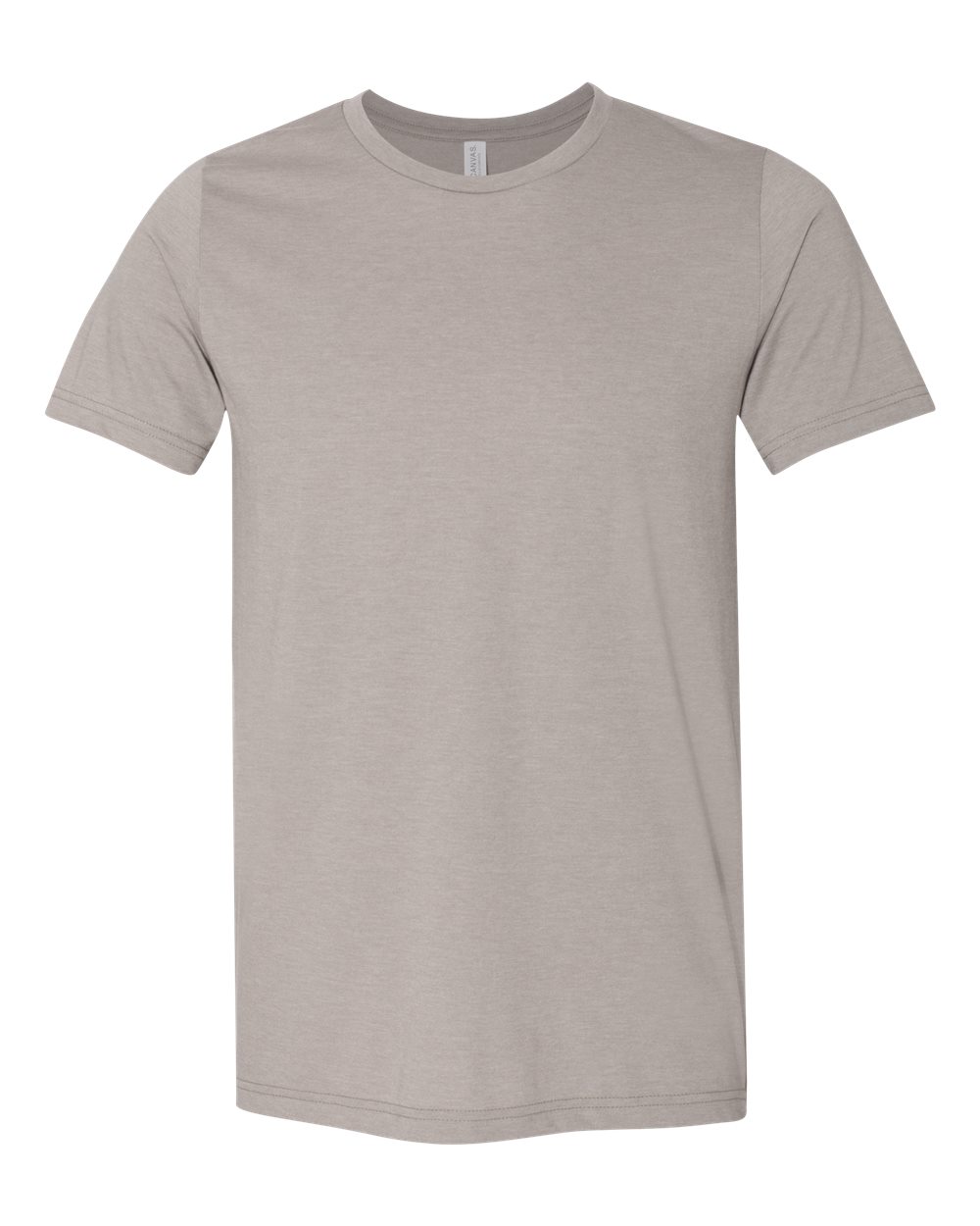 Bella + Canvas 3001 heather stone cotton t-shirt, front view