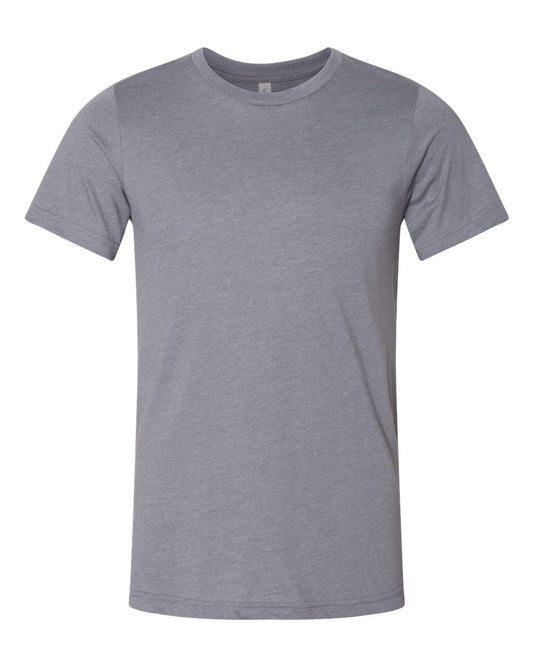 Bella + Canvas 3001 heather storm cotton t-shirt, front view