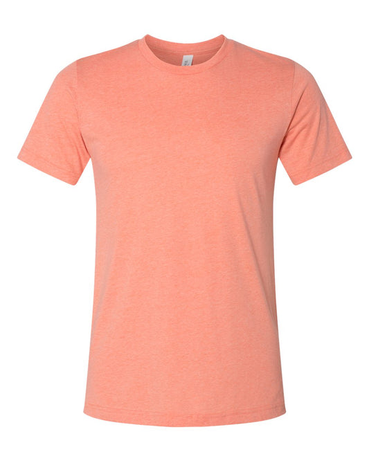 Bella + Canvas 3001 heather sunset cotton t-shirt, front view