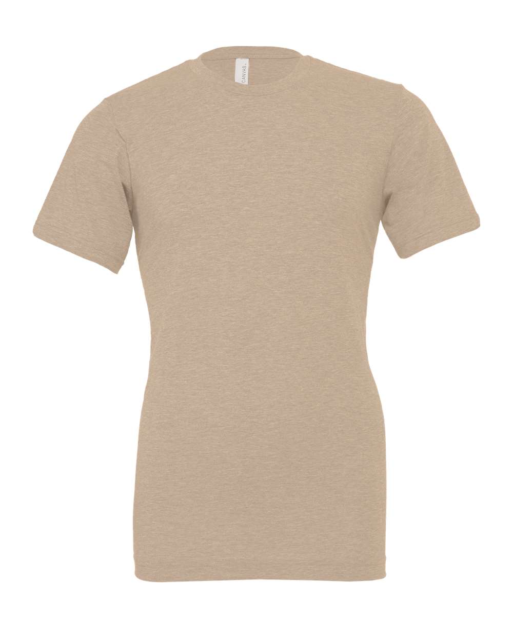 Bella + Canvas 3001 heather tan cotton t-shirt, front view