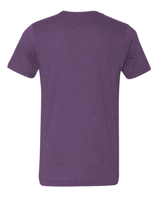 Bella + Canvas 3001 heather team purple cotton t-shirt, front view