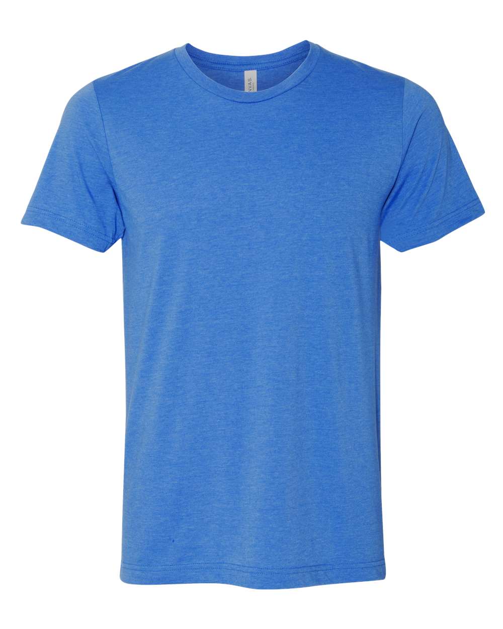 Bella + Canvas 3001 heather true royal cotton t-shirt, front view