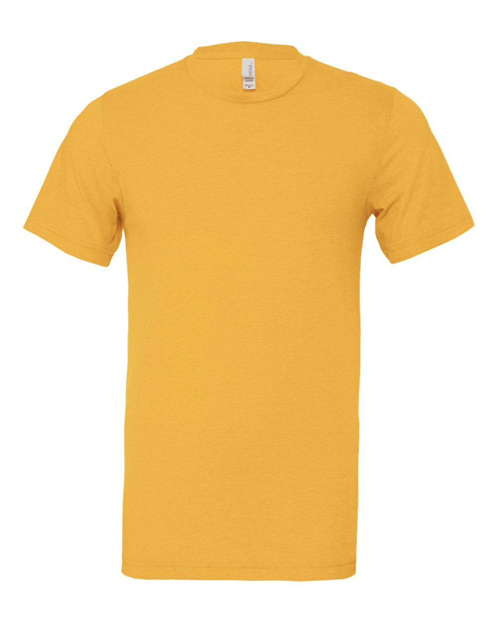 Bella + Canvas 3001 heather yellow gold cotton t-shirt, front view