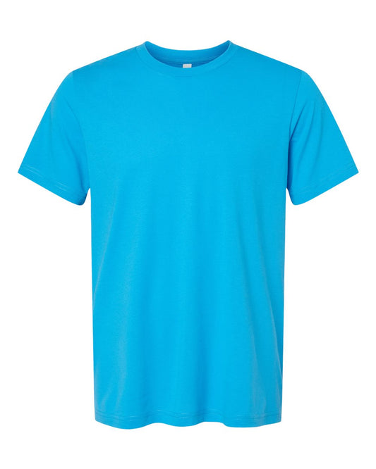 Bella + Canvas 3001 neon blue cotton t-shirt, front view