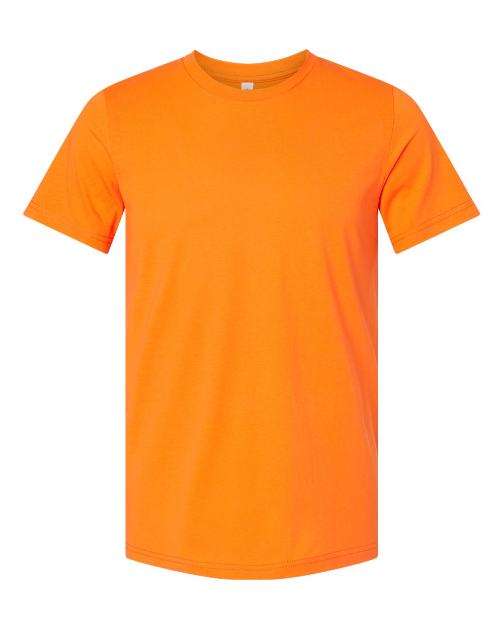 Bella + Canvas 3001 neon orange cotton t-shirt, front view